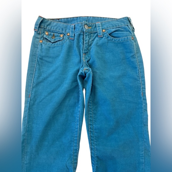 True Religion vintage y2k blue corduroy joey flare pants - Picture 3 of 10